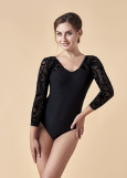BODY&SOUL - Купальник ДР KANDY, рукав 3/4 микрополиамид+сетка флок, черный, L
