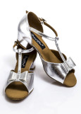 Туфлі бальні блок каблук VOLTA, шт. матеріал штучна шкіра, срібло, 30
