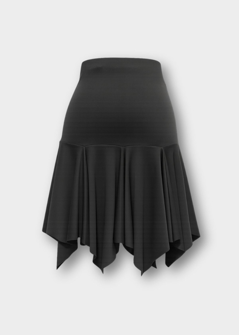 Спідниця для латини QUINCY мікрополіамід, чорний, S