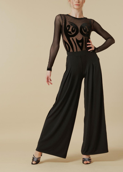 Брюки для стандарта SUZETTE JUNIOR мікрополіамід+велюр, чорний+чорний, 134см