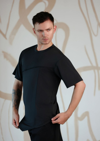 Футболка CORSAR, короткий рукав мікрополіамід, чорний, L plus