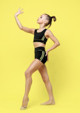 RHYTHMIC GLOW - Топ LIGHT 90%полиамид, 10%эластан, чёрный+лимон, 122см