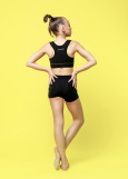 RHYTHMIC GLOW - Топ LIGHT 90%полиамид, 10%эластан, чёрный+лимон, 122см