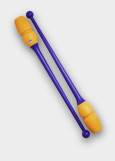 Булави для гімнастики PASTORELLI Masha пластик+гума, Viola - Arancio (02907), 45.2cm