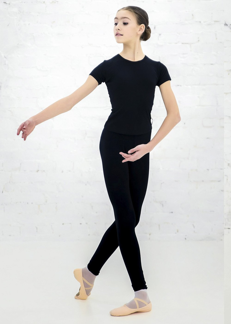 VASSA - Ф-ка КР для девочек 90%хлопок, 10%эластан, черный, 146см