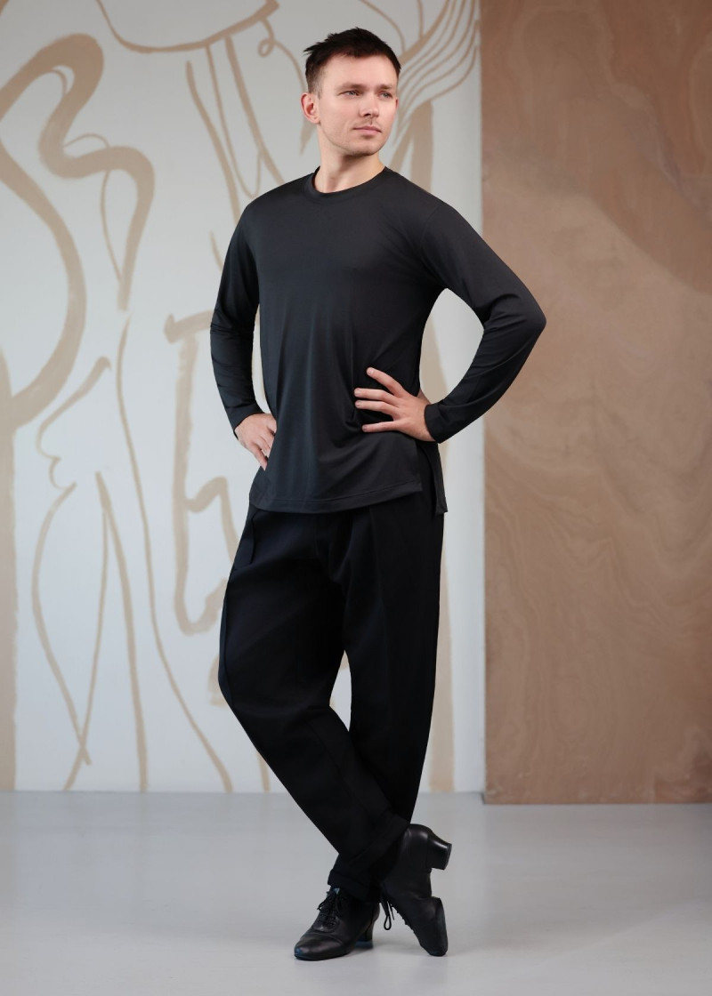 Лонгслів RICCARDO мікрополіамід, чорний, S