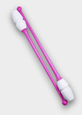 Булави для гімнастики PASTORELLI Masha пластик+гума, Bianco-Rosa(02620), 45.2cm