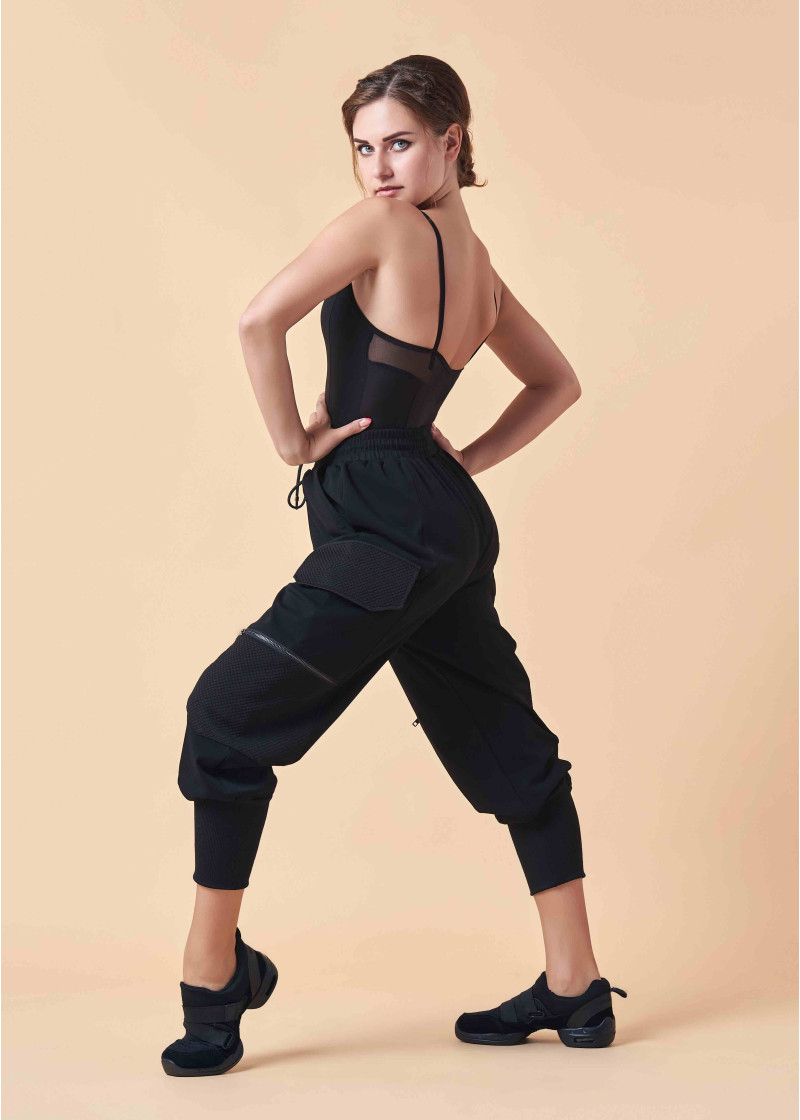 BREVIS - Брюки широкие, карманы хлопок стрейч, черный, S