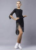 FANCY DANCY - Пояс 90%полиамид, 10%эластан, черный+серебро, 158см