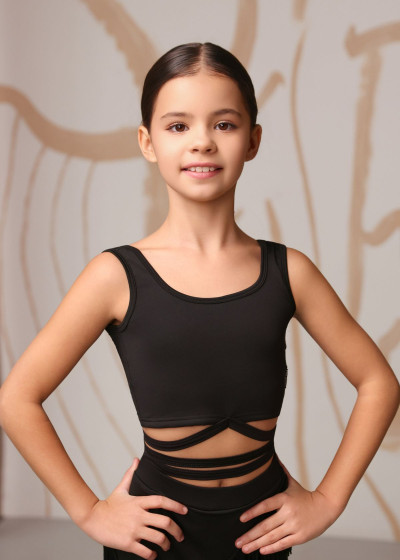 Топ майка TARA мікрополіамід, чорний, 122см