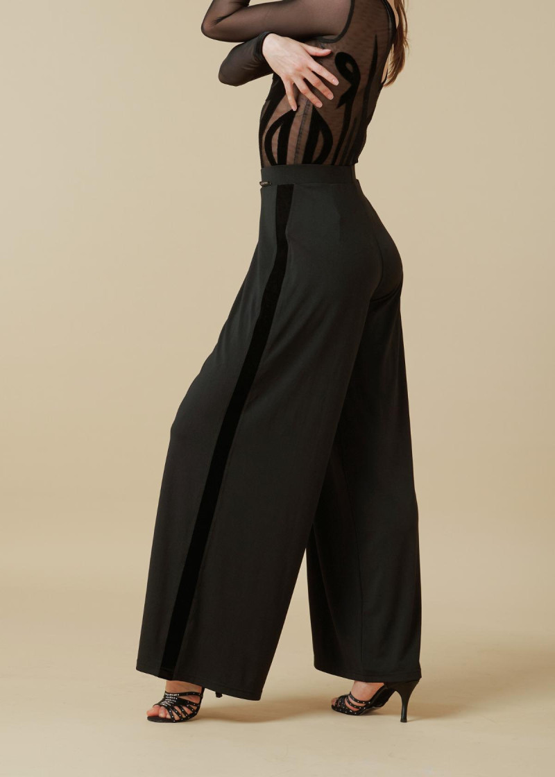 Брюки для стандарта SUZETTE мікрополіамід+велюр, чорний+чорний, 158см