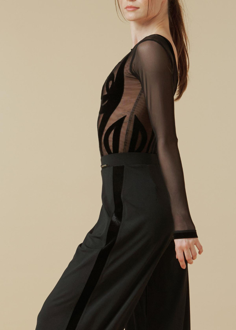 Брюки для стандарта SUZETTE мікрополіамід+велюр, чорний+чорний, 158см