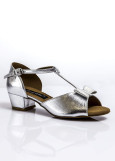Туфлі бальні блок каблук VOLTA, шт. матеріал штучна шкіра, срібло, 27