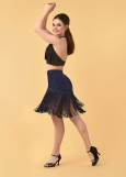 PODIUM - Юбка Лт "Miss" бахрома, лейсы 90%полиамид, 10%эластан, dark blue, XS
