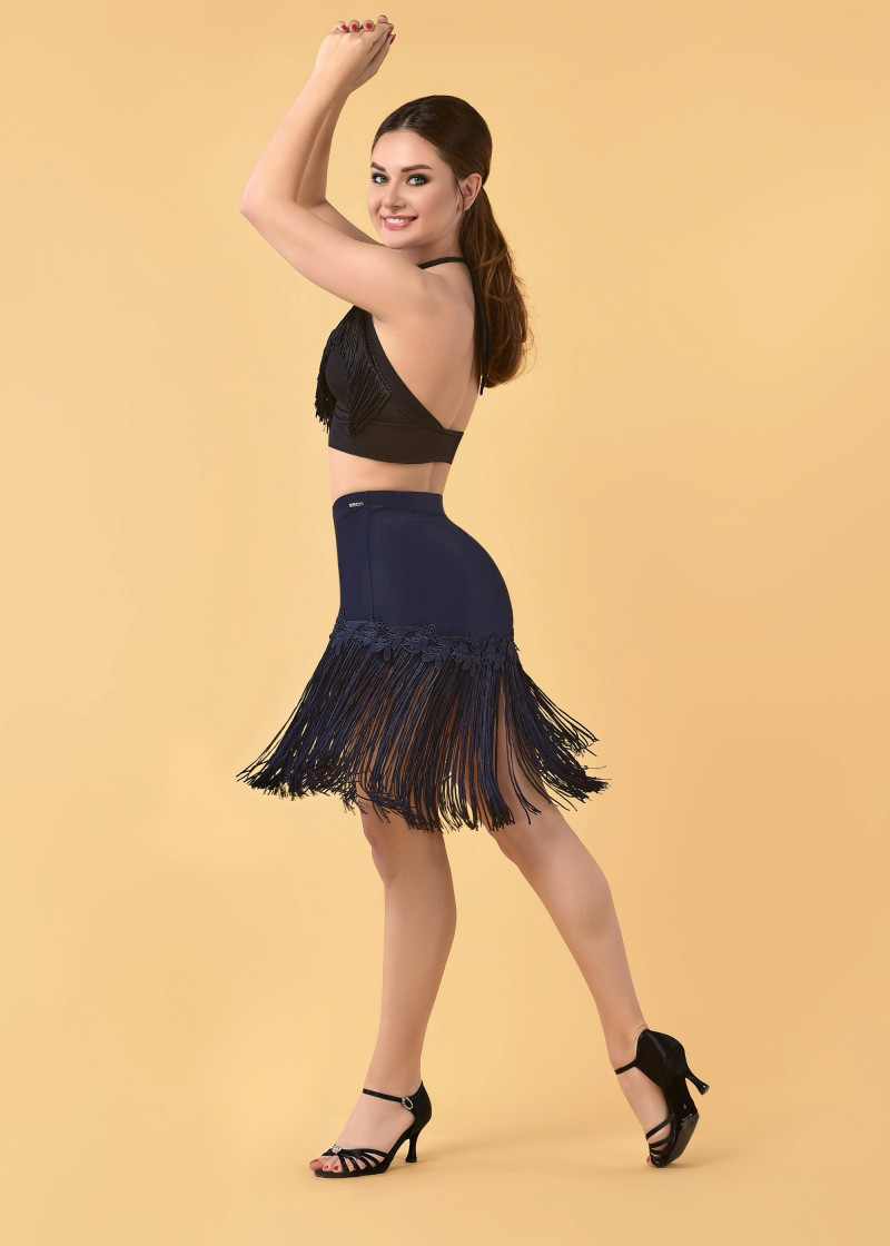 PODIUM - Юбка Лт "Miss" бахрома, лейсы 90%полиамид, 10%эластан, dark blue, XS