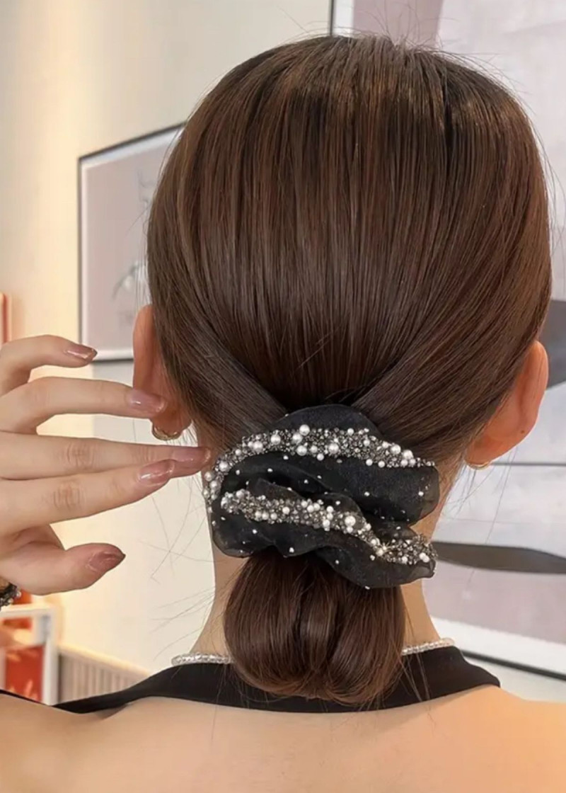 Резинка Grand Prix з жемчугом чорний