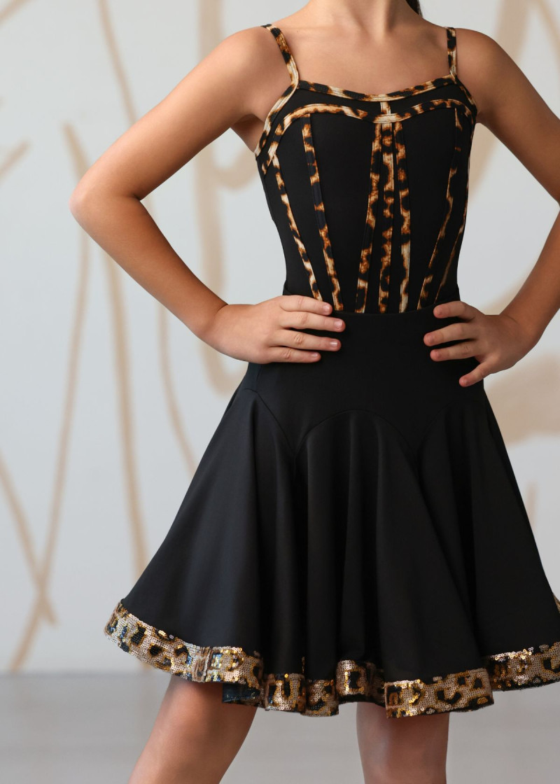 Спідниця для латины MIRIAM з криноліном мікрополіамід, чорний, 128см