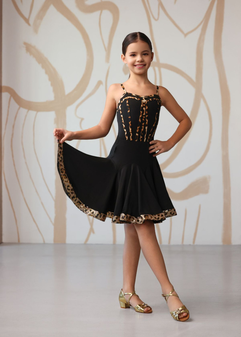 Спідниця для латины MIRIAM з криноліном мікрополіамід, чорний, 128см