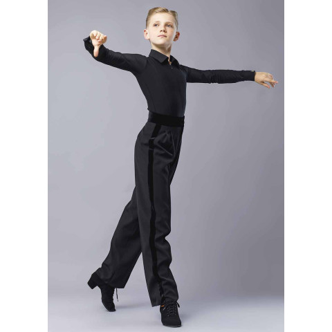 Штани для бальних танців SALVO 95%поліестер, 5%еластан, чорний, 128см
