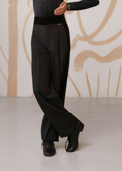 Штани для бальних танців SALVO 95%поліестер, 5%еластан, чорний, 128см