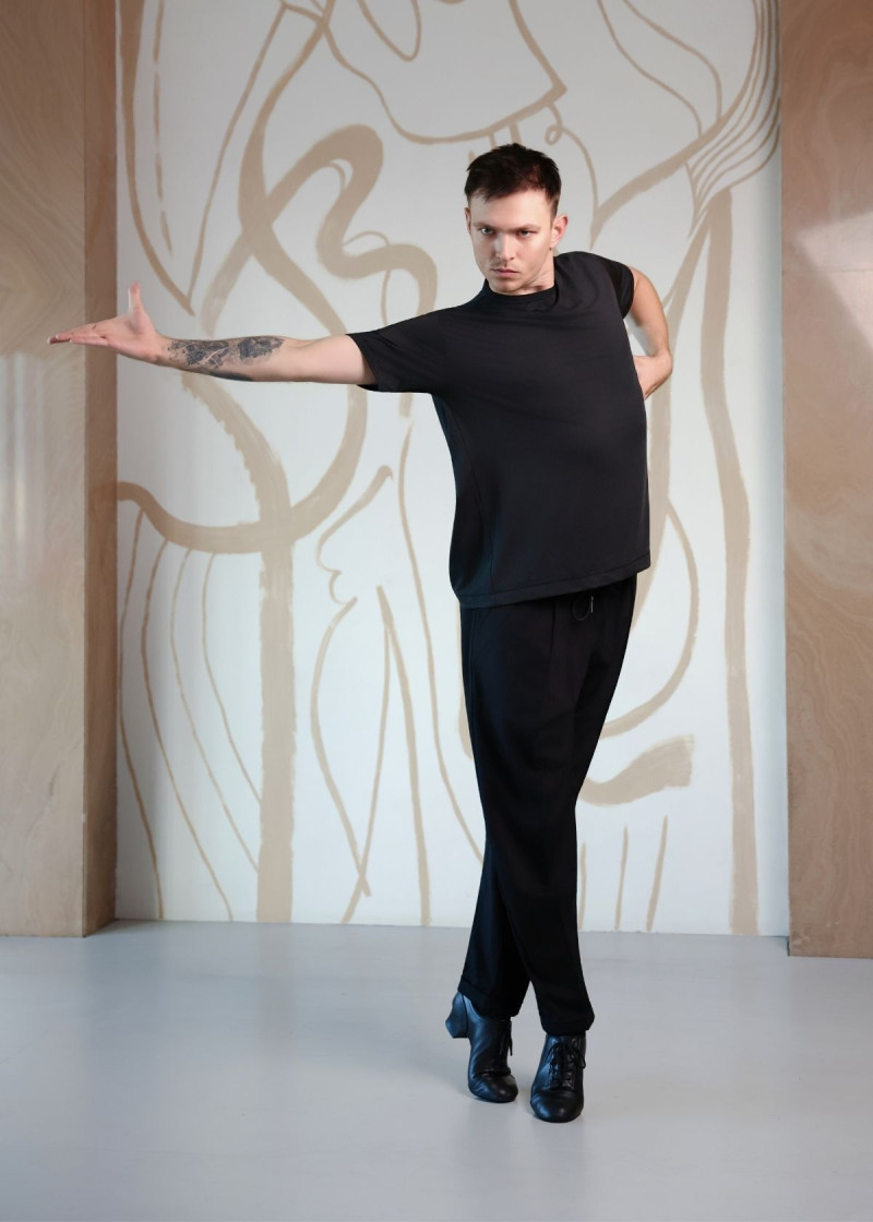 Футболка ARMANDO, короткий рукав мікрополіамід, чорний, L plus