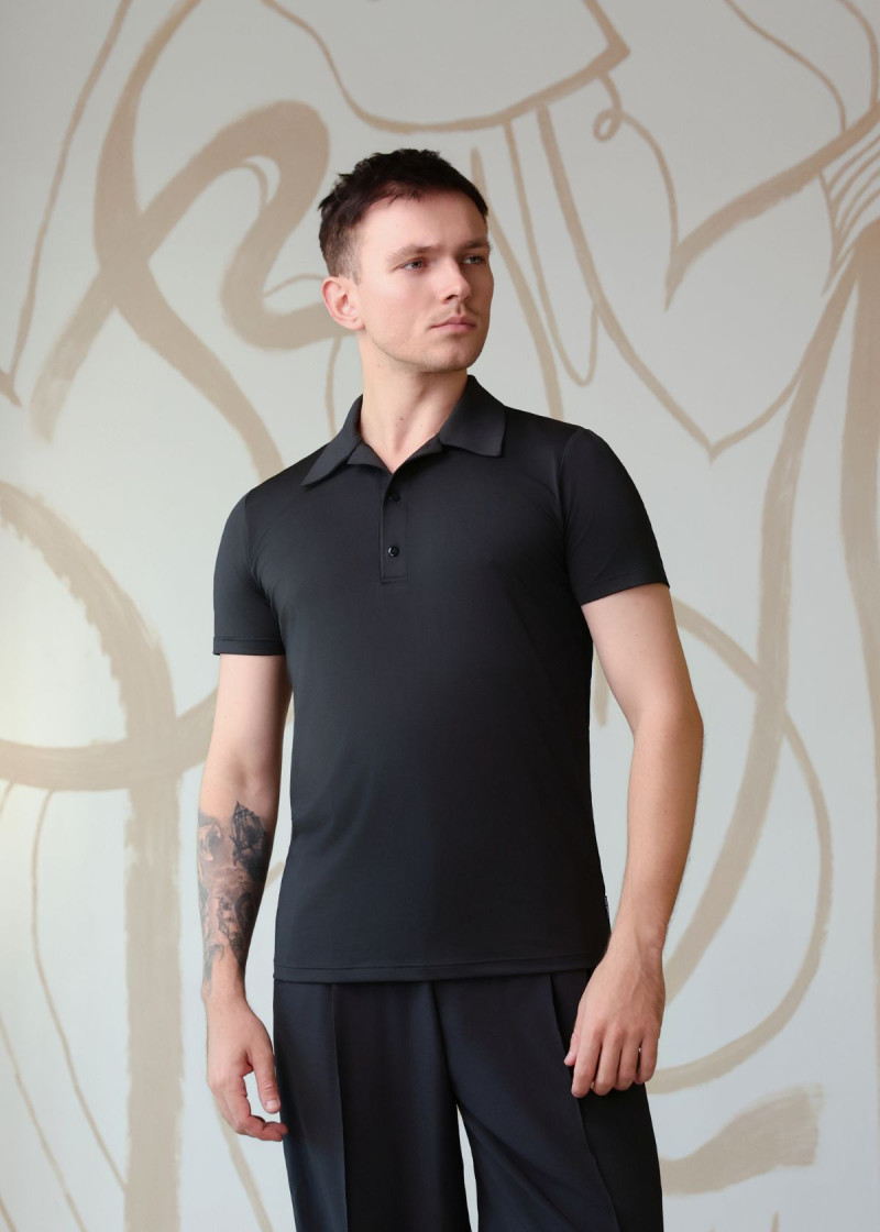 PETER - Футболка-поло микрополиамид, черный, M