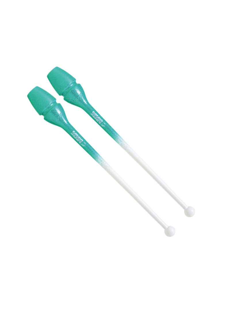Булавы для гімнастики SASAKI NEW FIG M-34GH резина, White x PepermintGreen (WxPEG), 44cm