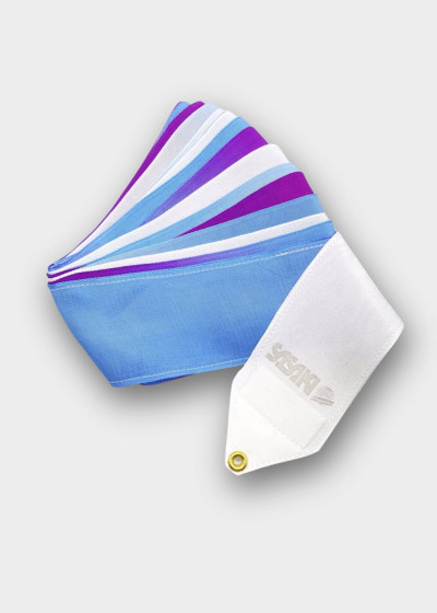 Стрічка для гімнастики SASAKI NEW FIG M-71HG, 6m сатин-шовк, White x SaxBlue x Violet (WxSXBUxVI), 6m