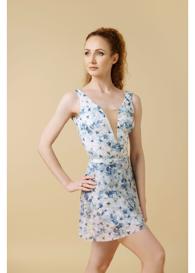 SYMPHONY - Хитон на запах OLIVERIA MESH PRINT, сетка сетка с принтом, tivoli blue, S(40см)
