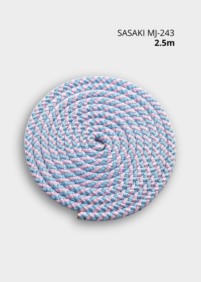 Скакалка MJ-243 полиэстер, LightBlue x LightPink (LIBUxLIP), 2.5m