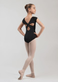 Купальник з коротким рукавом KIKI мікрополіамід+сітка флок, black, 134см