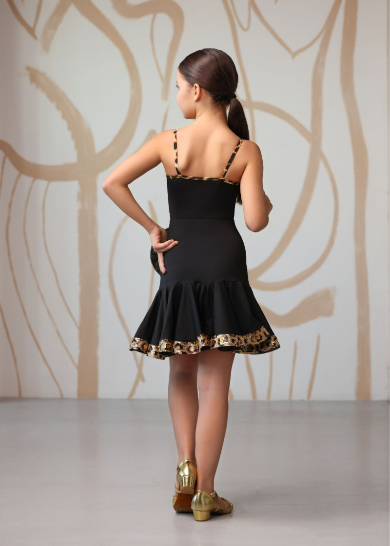 Спідниця для латини SANDRA з криноліном мікрополіамід, чорний, 140см