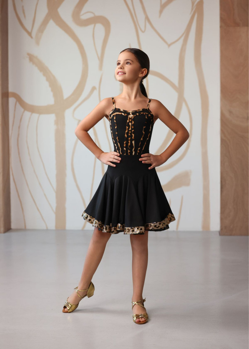 Спідниця для латины MIRIAM з криноліном мікрополіамід, чорний, 134см