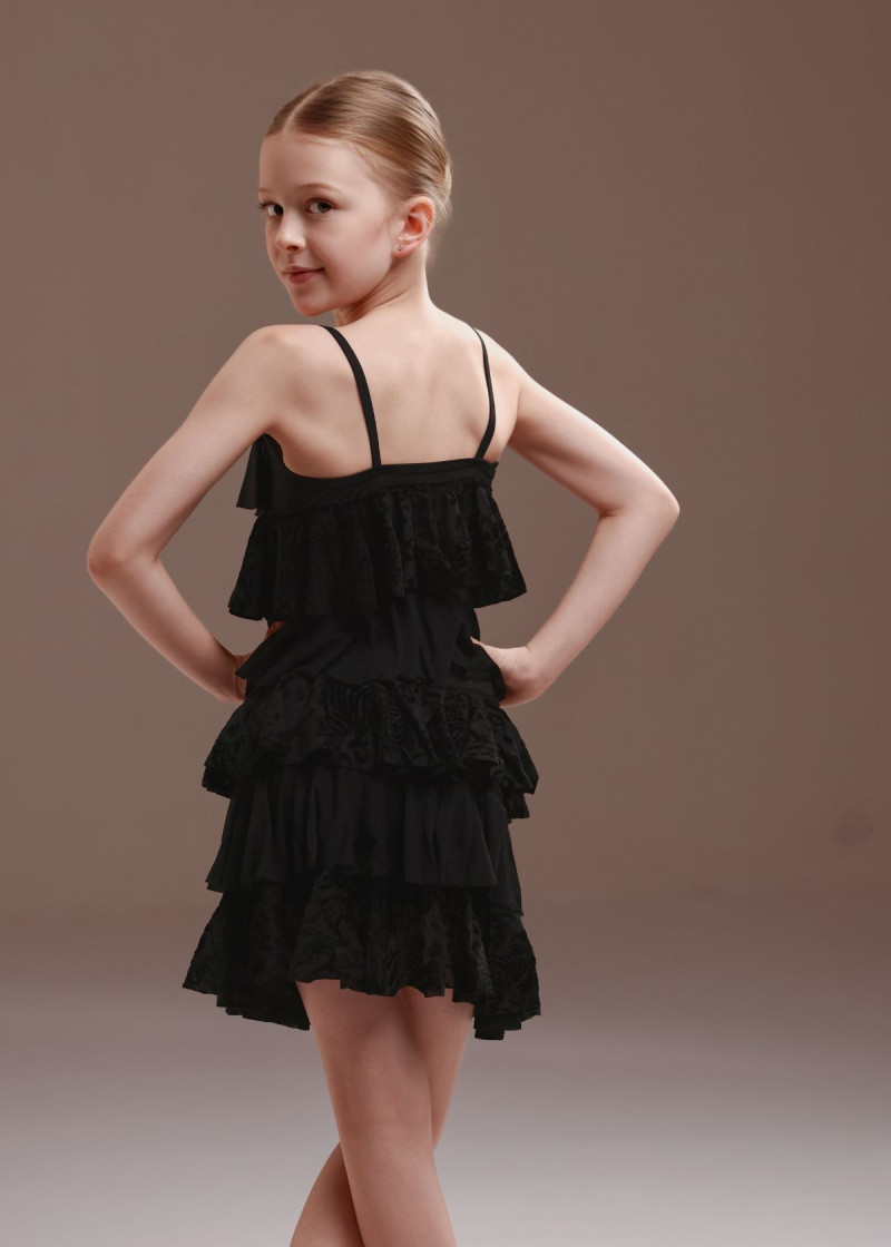 Сукня ROMANA з воланами мікрополіамід+сітка флок, black tiger, 134см