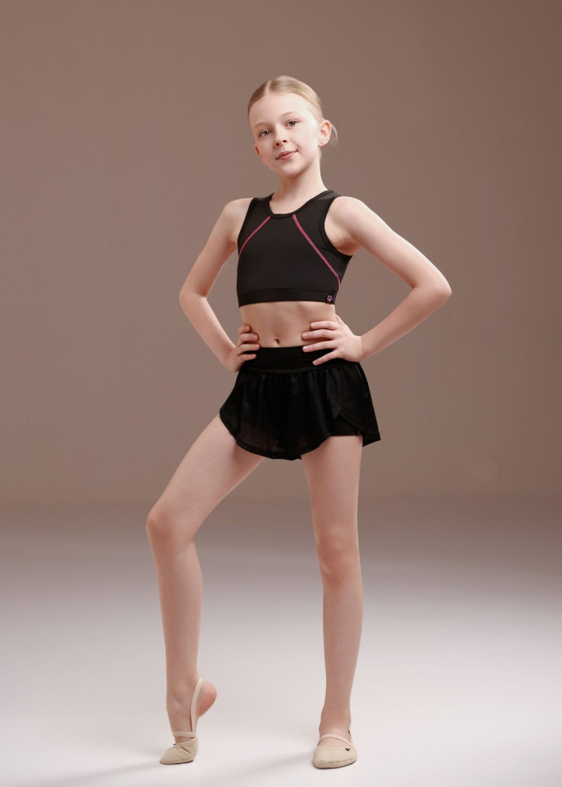 Шорти SILVIA, подвійні мікрополіамід+сітка, black, 158см