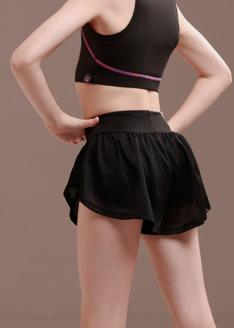 Шорти SILVIA, подвійні мікрополіамід+сітка, black, 158см