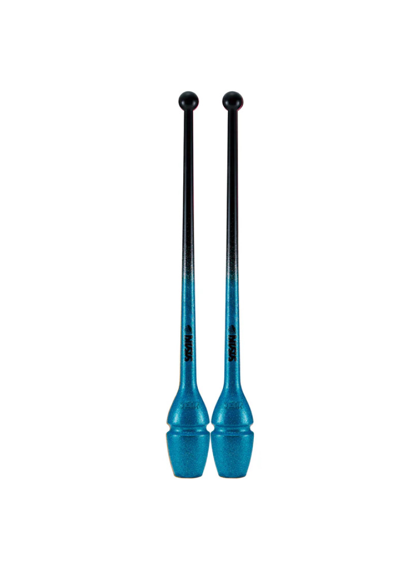Булавы M-34JKGH NEW FIG резина, Black x Turquoise-blue (BxTQBU), 40.5cm, 150g