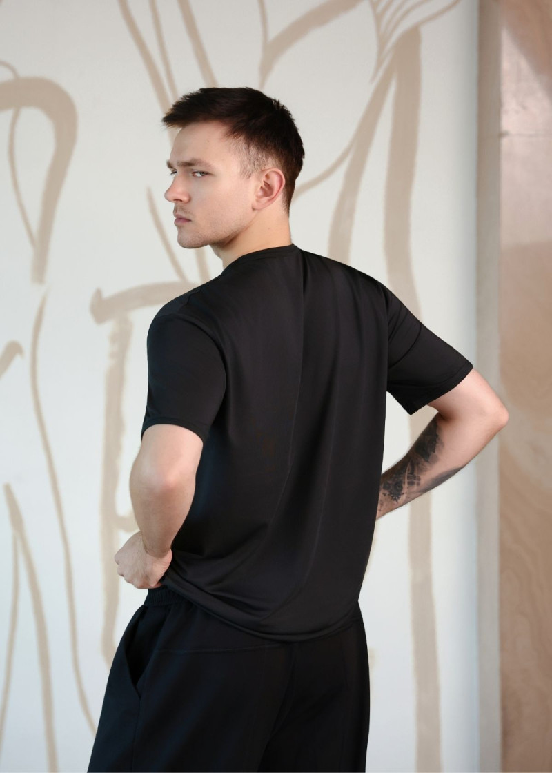 Футболка ARMANDO, короткий рукав мікрополіамід, чорний, L