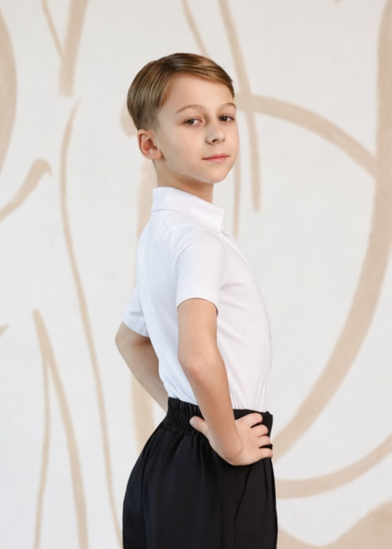 PETER Jr - Футболка-поло для мальчиков микрополиамид, белый, 134см