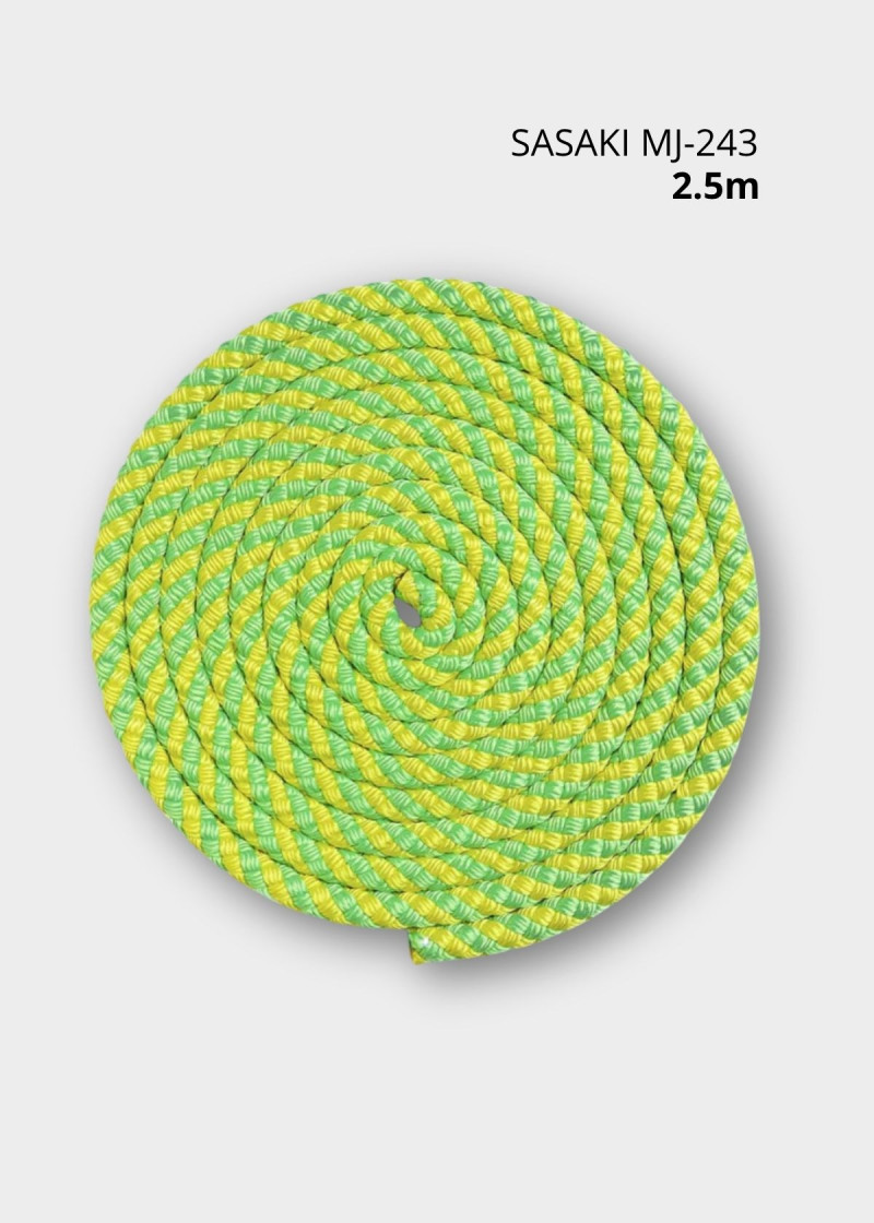 Скакалка MJ-243 полиэстер, Muscat-green x Fluo-yellow (MAGxKEY), 2.5m