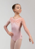 Купальник з довгим рукавом DANIELLE мікрополіамід+сітка флок, pink, 152см