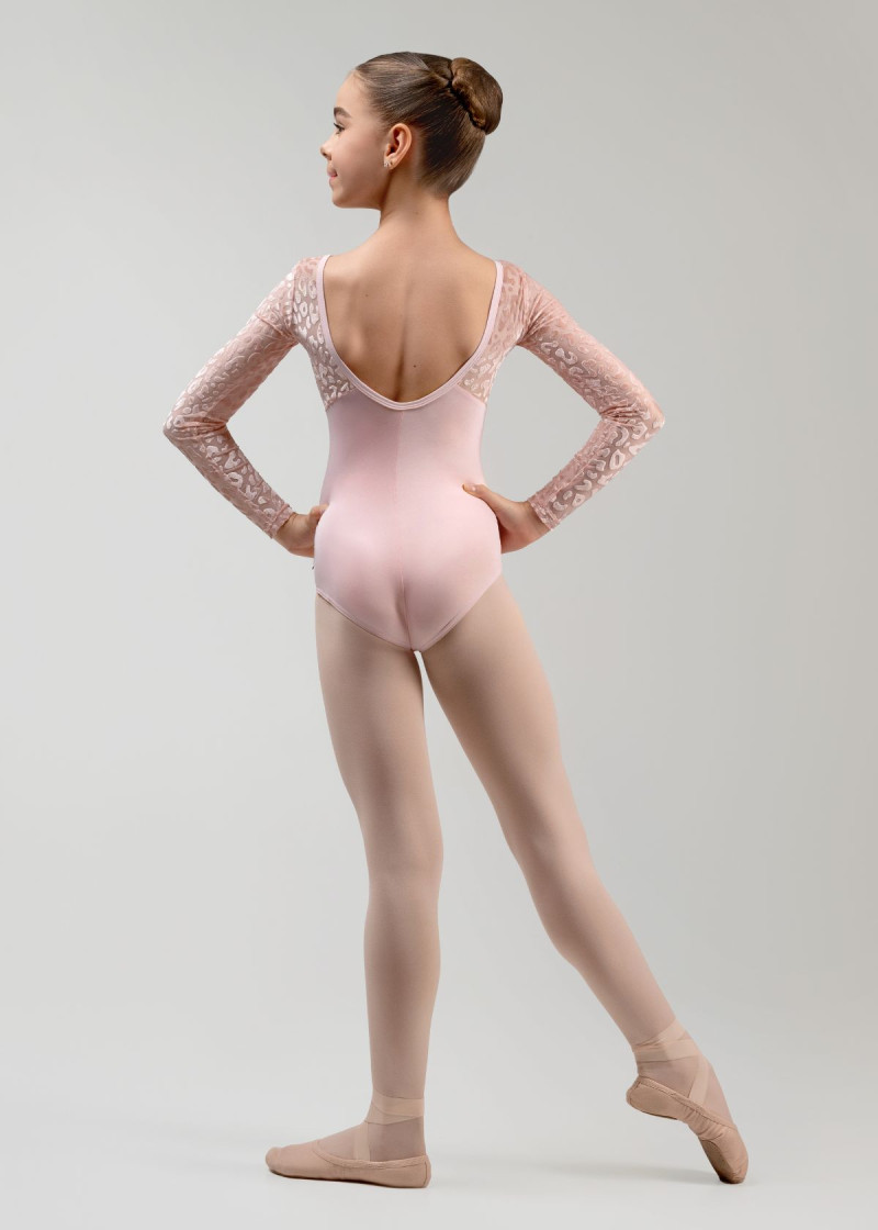 Купальник з довгим рукавом DANIELLE мікрополіамід+сітка флок, pink, 152см