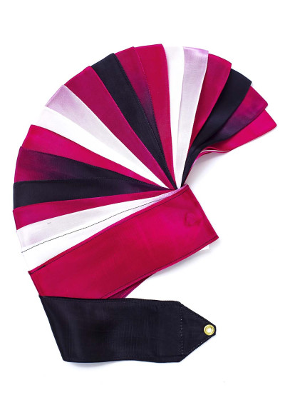 Стрічка для гімнастики SASAKI NEW FIG MJ-715HG, 5m сатин-шовк, Black x Red x White (BxRxW), 5m