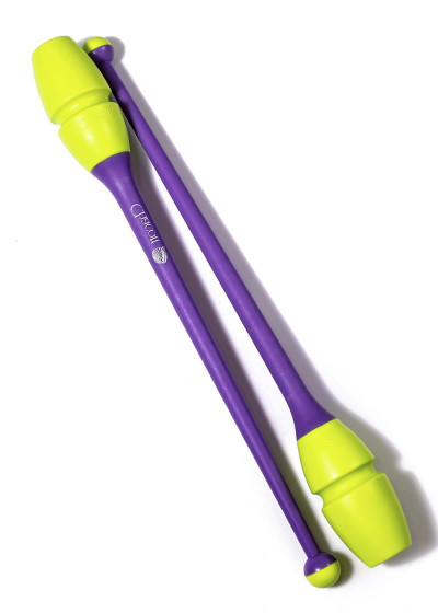 Булави для гімнастики CHACOTT 65203 пластик+гума, Yellow x Purple (377), 45.5cm