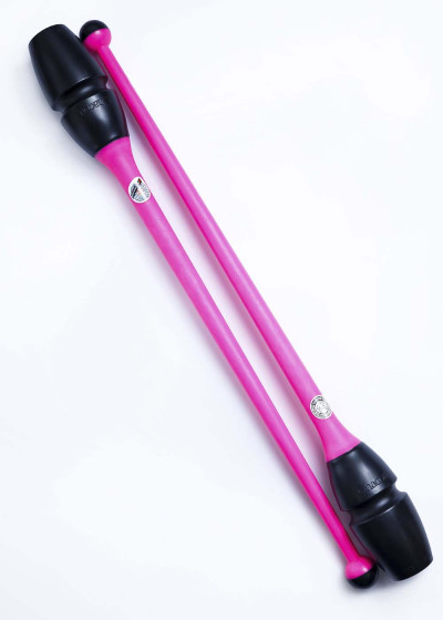 Булави для гімнастики CHACOTT 65203 пластик+гума, Black - Pink (143), 45.5cm
