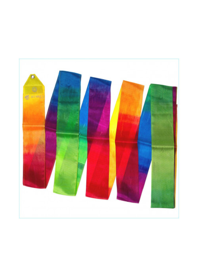 Стрічка для гімнастики CHACOTT GRADATION, 5m штучний шовк, Rainbow (796), 5m