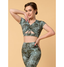 Жіночий топ з коротким рукавом Grand Prix MALIA поліамід, ментол, M