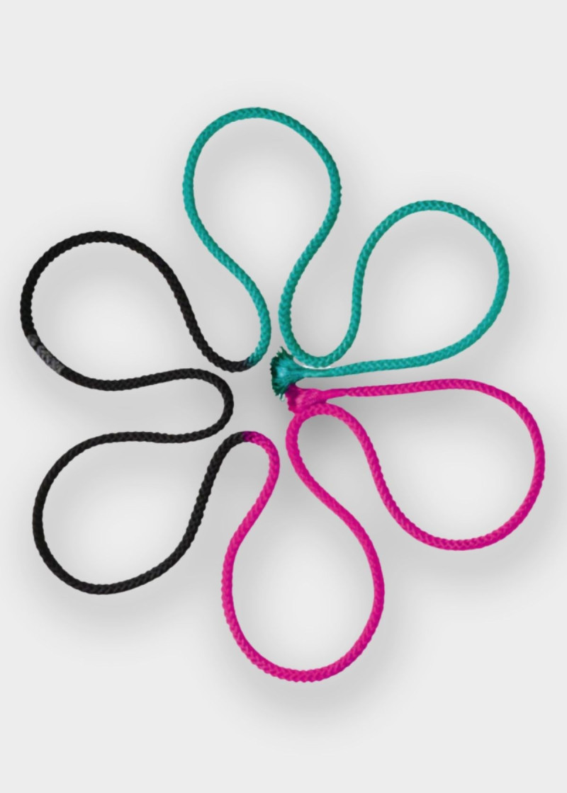 Скакалка M-280G нейлон, EmeraldGreen×Black×Raspberry (EMG×B×RS), 3m