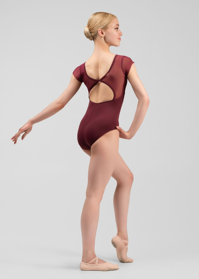 Купальник з коротким рукавом LEIA нейлон+сітка, italian plum, XS
