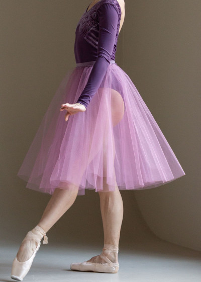 Спідниця шопенка JULIET, 2 шари тюль, vintage violet, S
